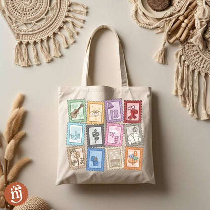 Taylor Eras Stamps Canvas Tote Bag