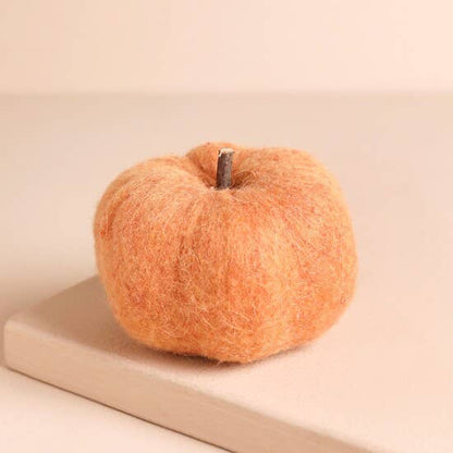 Mini Green Felt Pumpkin Ornament