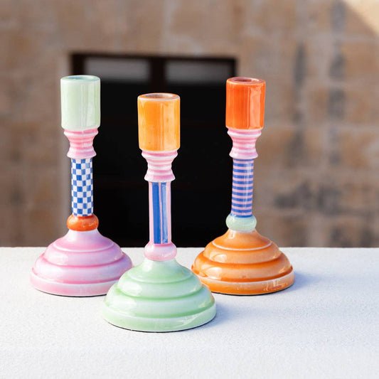 Enamel Candle Holder - 3 Colours