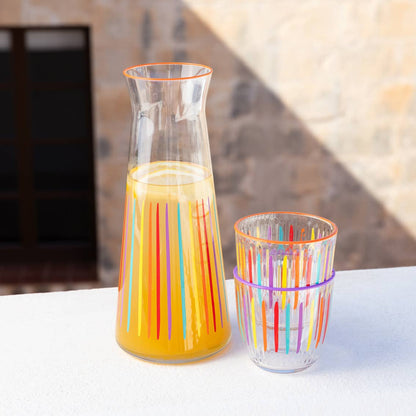 Multi-Coloured Drinking Glass Tumblers