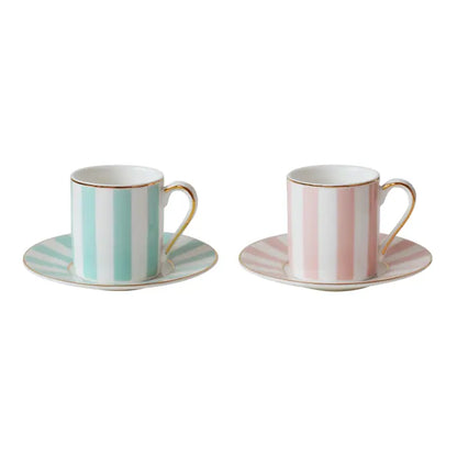 Stripy Espresso Cups - Set of 2