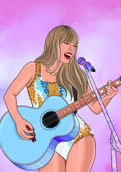 A3 Taylor Swift Lover Eras Illustrated Art Print