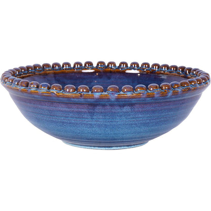 Mediterranean Reactive Glaze Ceramic Bowl Blue