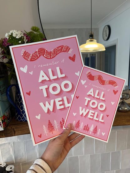 "All Too Well" Taylor Swift Inspired Art Print