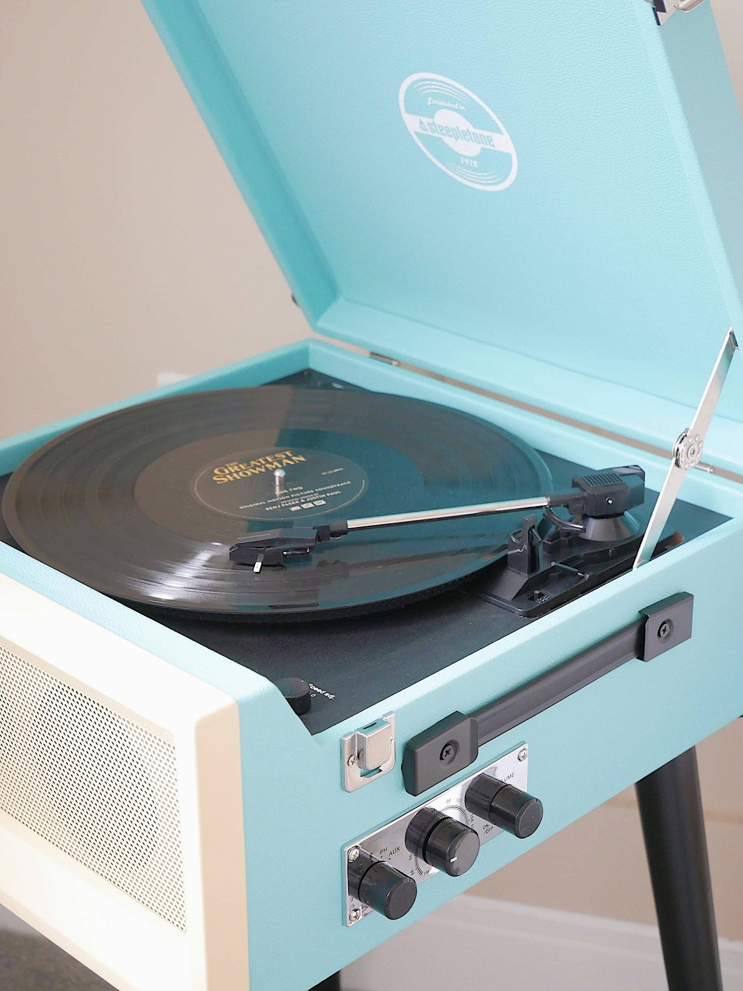 Retro Record Player on Legs - With Bluetooth and Radio