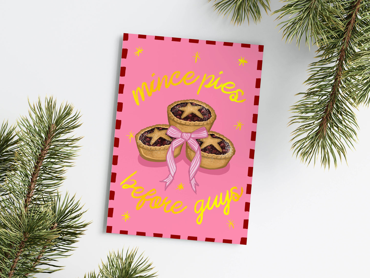 Mince Pies Before Guys Gold Foil Christmas Card