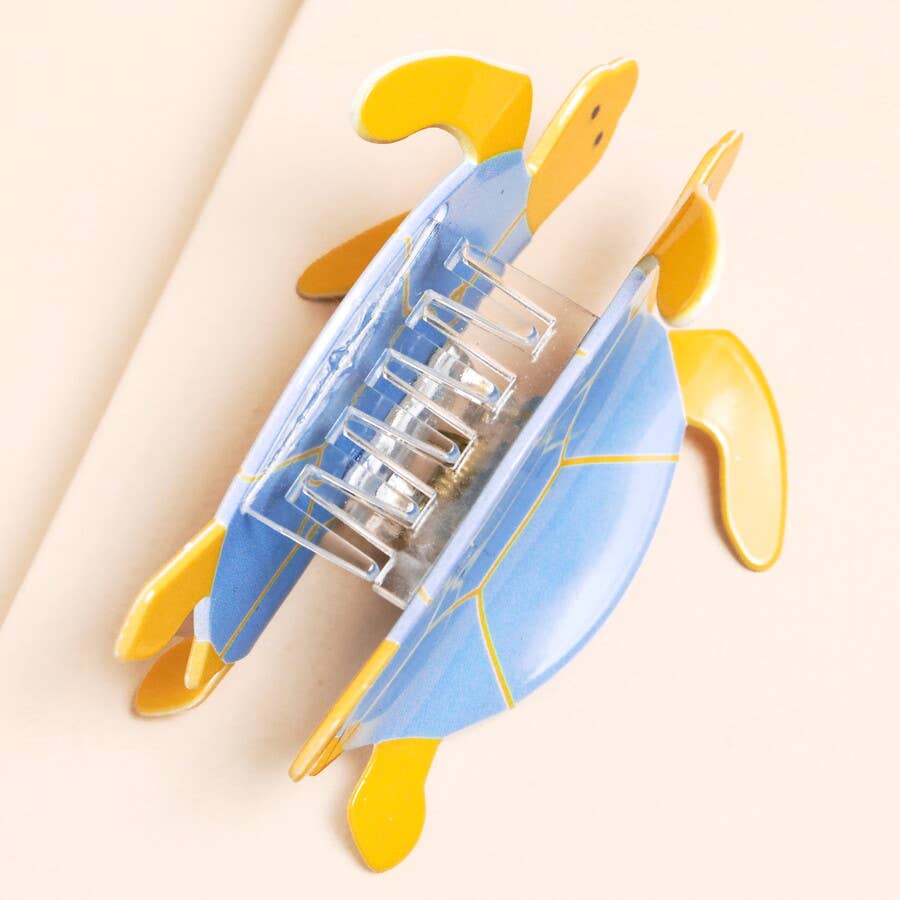 Large Blue Turtle Hair Clip