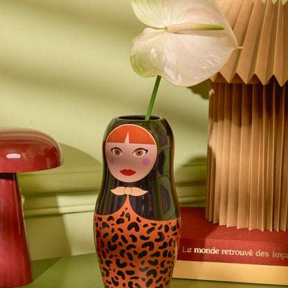 Ceramic Leopard Dolls Vase