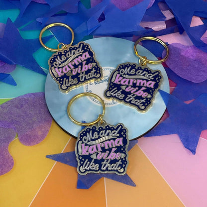 Me and Karma Vibe Like That - Enamel Keychain