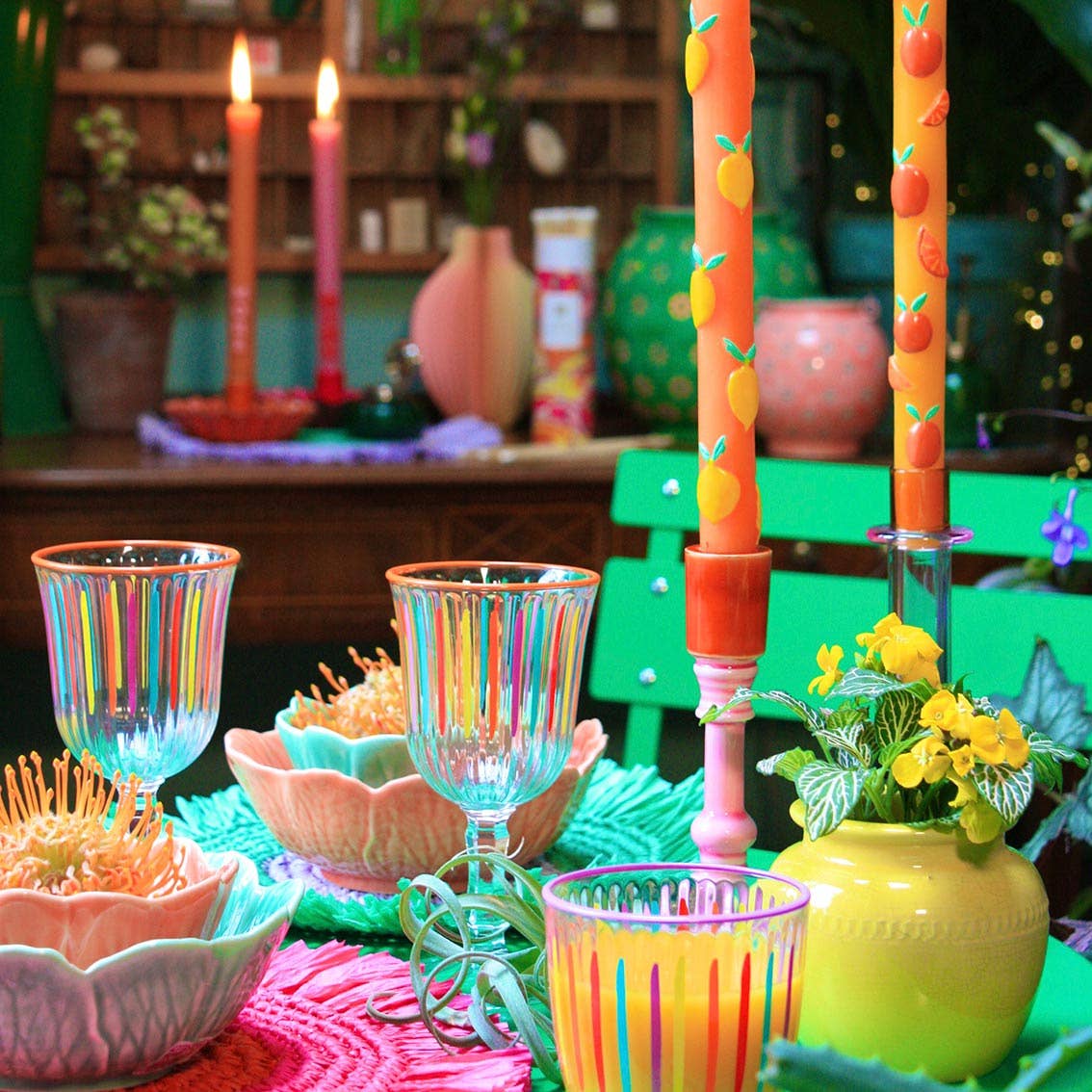 Multi-Coloured Wine Glasses