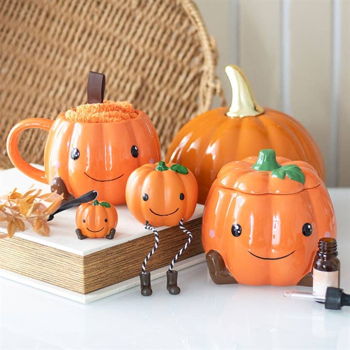 Cute Autumn and Fall Pumpkin Shelf Sitter Figurine