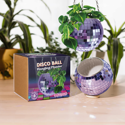 Disco Ball Hanging Planter - Lilac (6in)