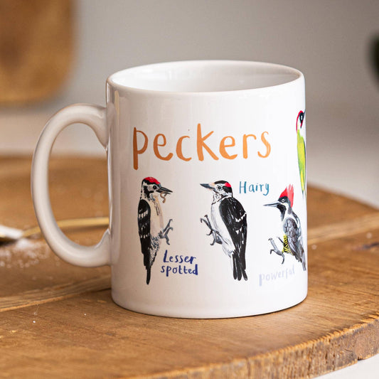 Peckers Ceramic Bird Pun Mug