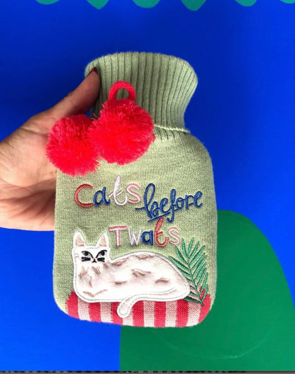 Catnip ‘Cat’s Before Twats’ Hot Water Bottle
