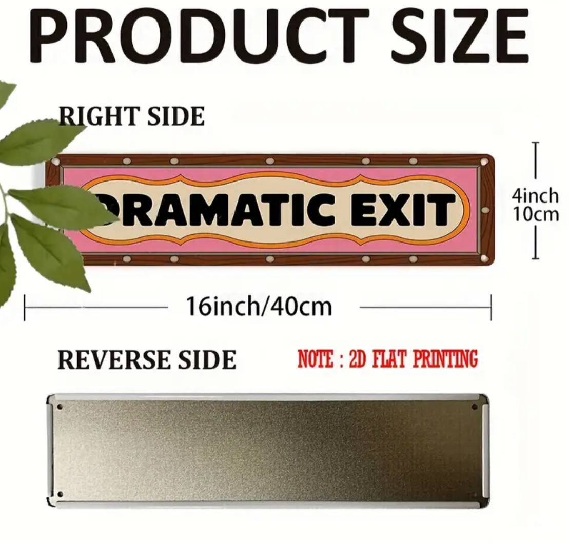 Aluminium Dramatic Exit Sign