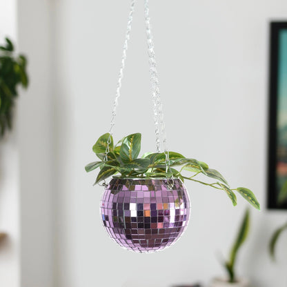 Disco Ball Hanging Planter - Lilac (6in)