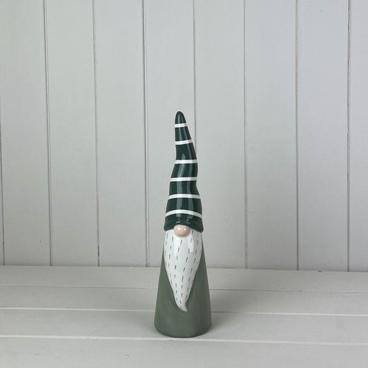 Tall Light Green/White Ceramic Gonk Decoration - 29 CM