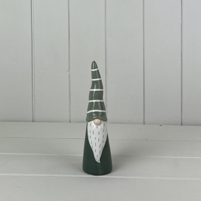 Dark Green/White Ceramic Gonk Decoration