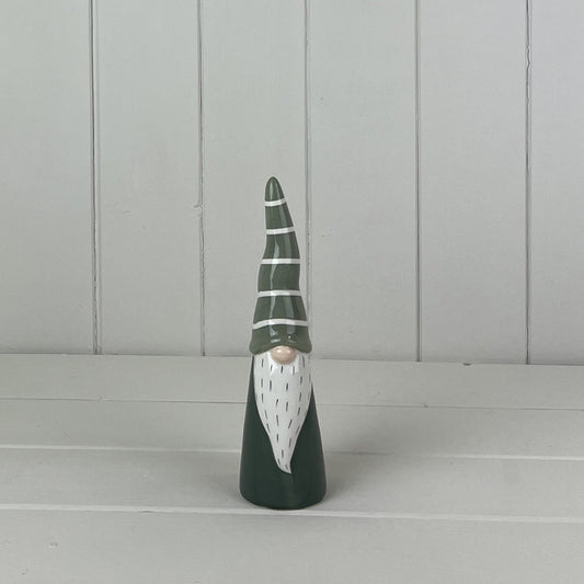 Dark Green/White Ceramic Gonk Decoration