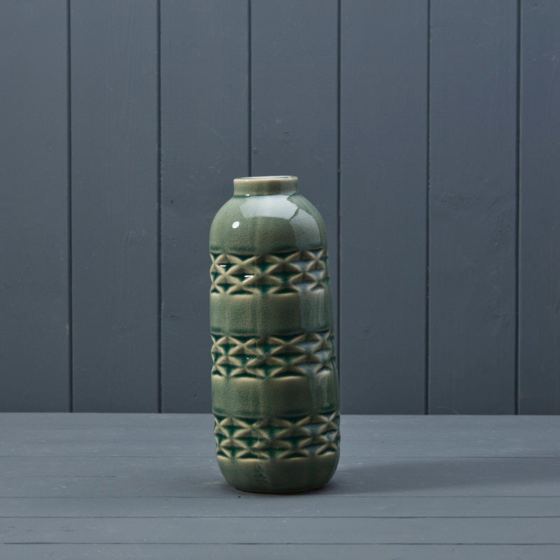 Green Ceramic Vase - 25.5 Cm