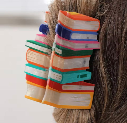 Acrylic Book Stack Hair Claw