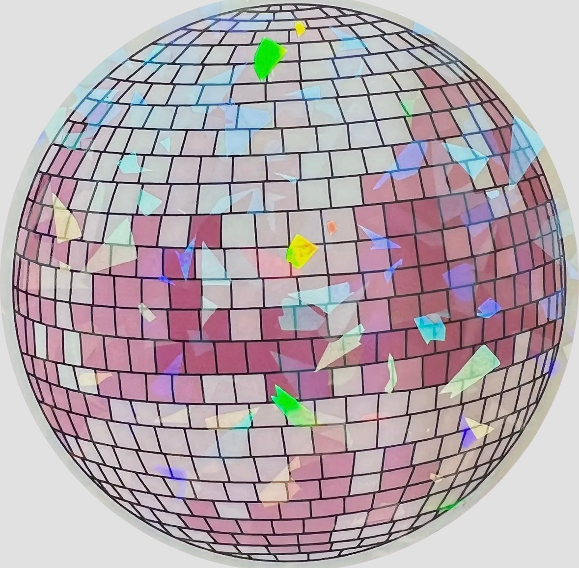 Cracked Holographic Disco Ball Sticker