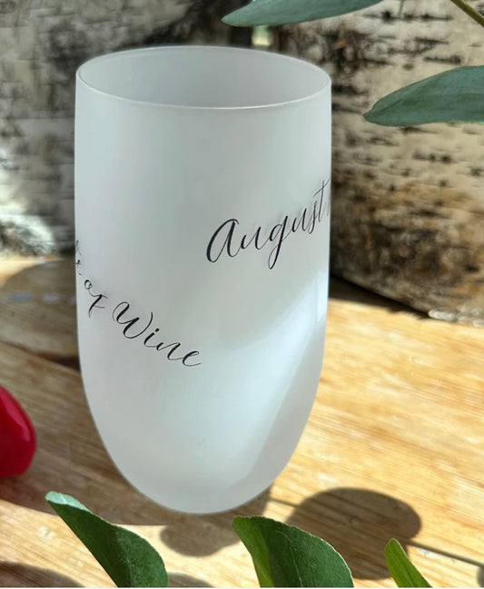 August Slipped Away Frosted Stemless Glass