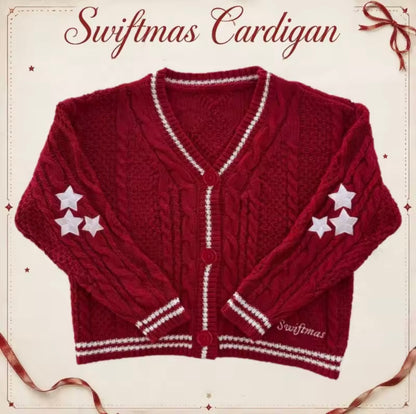 Swiftmas Crimson Red Cardigan