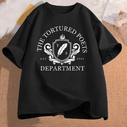 Taylor Swift T Shirt - Tortured Poets Department In Black
