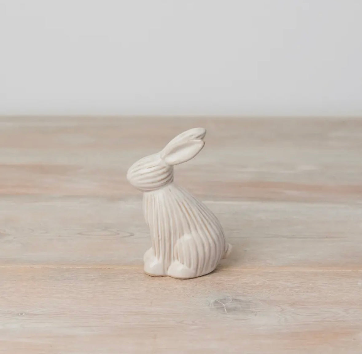 Ribbed Ceramic Bunny - 10 Cm
