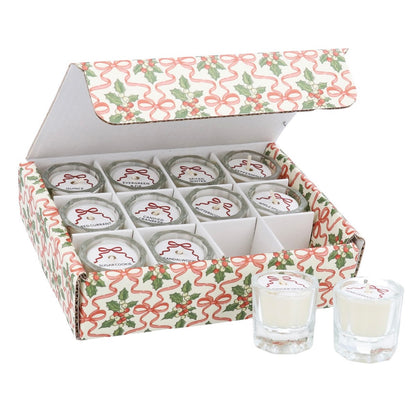 Box of 12 Scented Candles - Advent - Holly