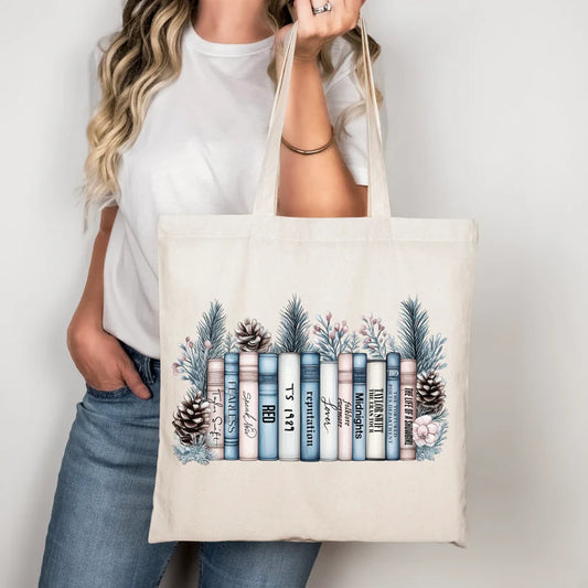 Taylor Inspired Albums As Books Winter Tote Bag Includes TLOASG