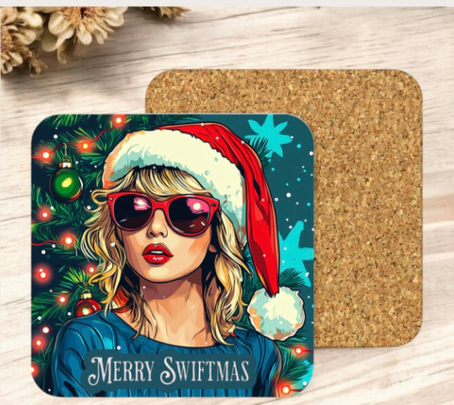 Merry Swiftmas - Cork Backed Coaster