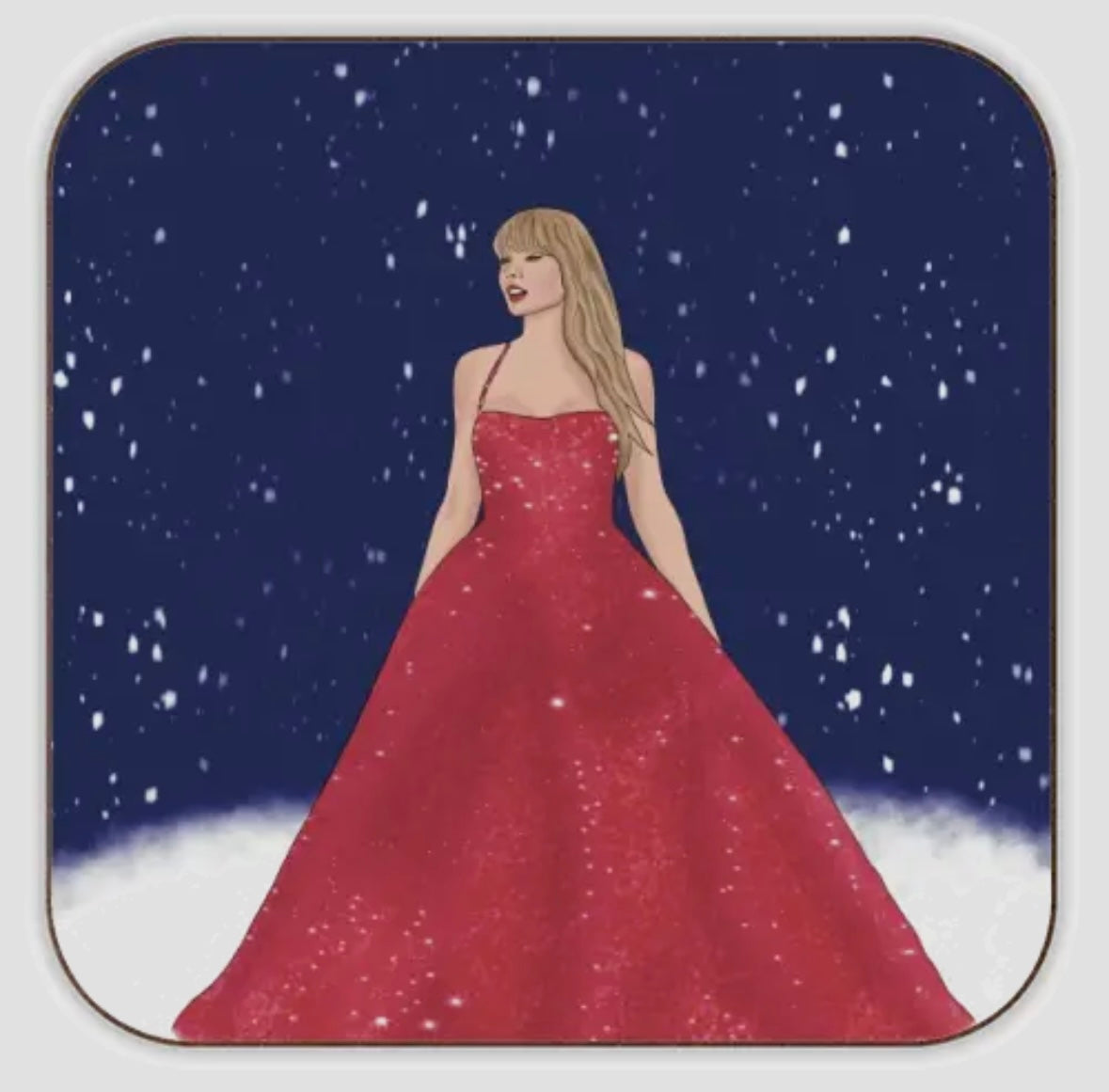 Cork Coaster - Christmas Eras Dress