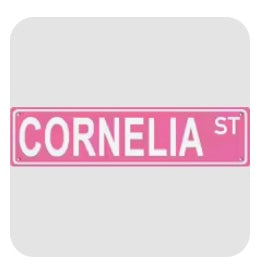 Aluminium 'Cornelia St' Sign