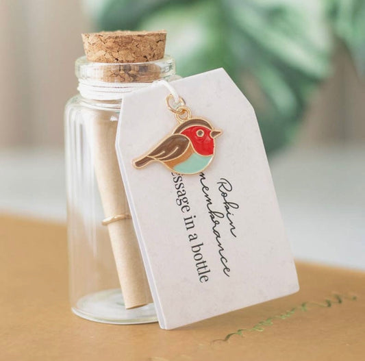 Robin Remembrance Message in a Bottle