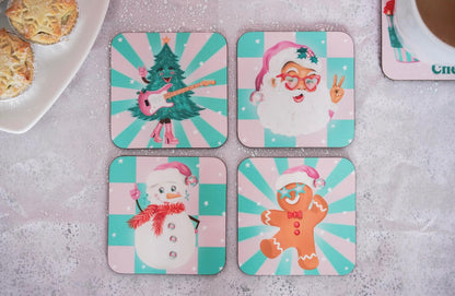 Disco Christmas Coaster Set