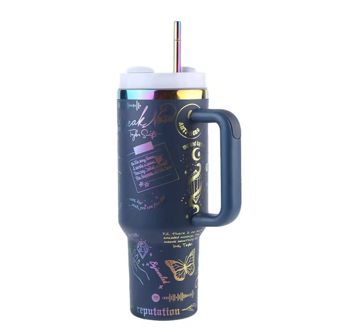 Taylor Inspired Dark Blue Stainless Steel 40 Oz Tumbler