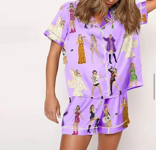 Taylor Inspired Shorts Pyjamas Set