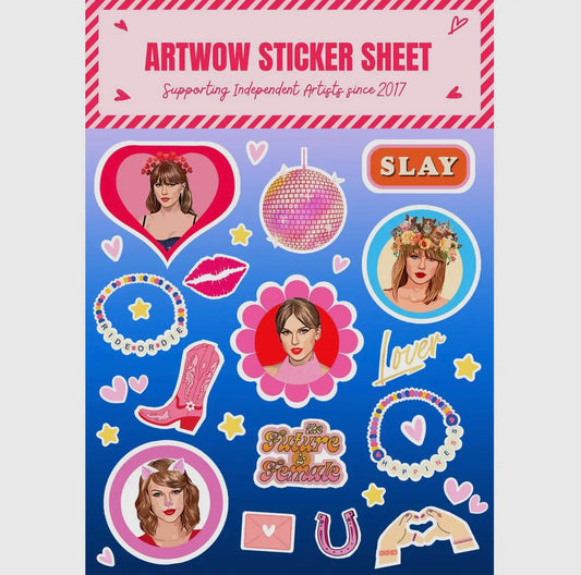 Taylor Swift Sticker Sheet - Red Lips By Dolly Wolfe
