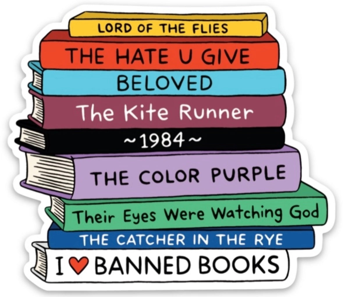 Banned Books Die Cut Sticker