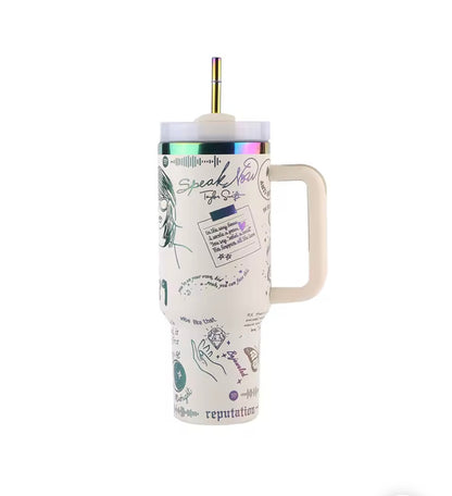 Cream Colour Stainless Steel 40 Oz Tumbler