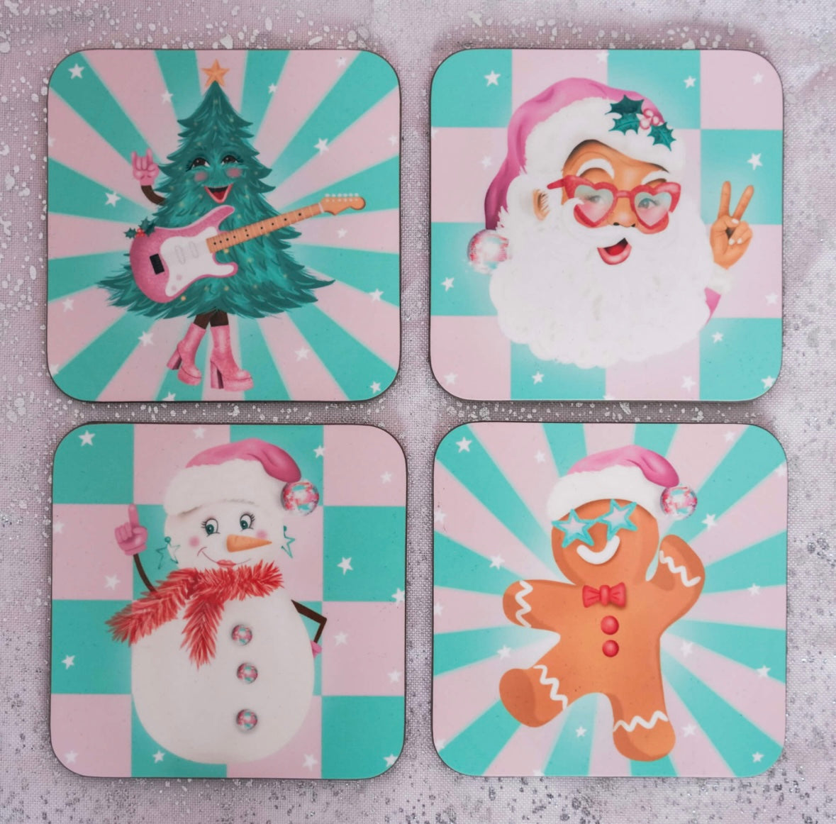 Disco Christmas Coaster Set