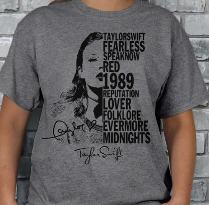 Taylor Swift Album T Shirt - Graphite