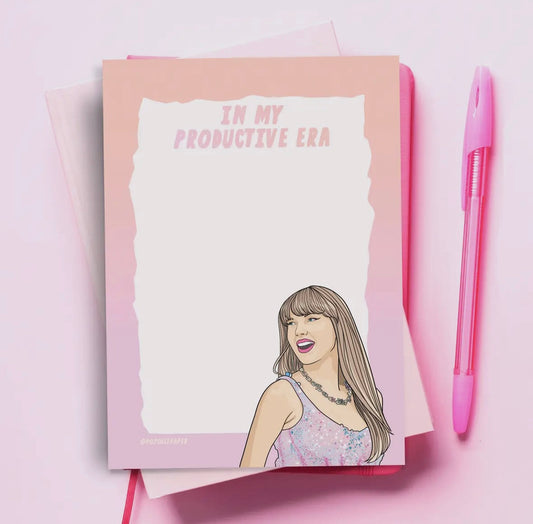 In My Productive Era - Taylor Swift Funny Notepad - Pop Culture Pad