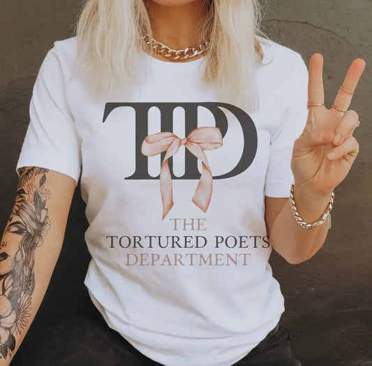 The Tortured Poets Department Pink Ribbon T Shirt