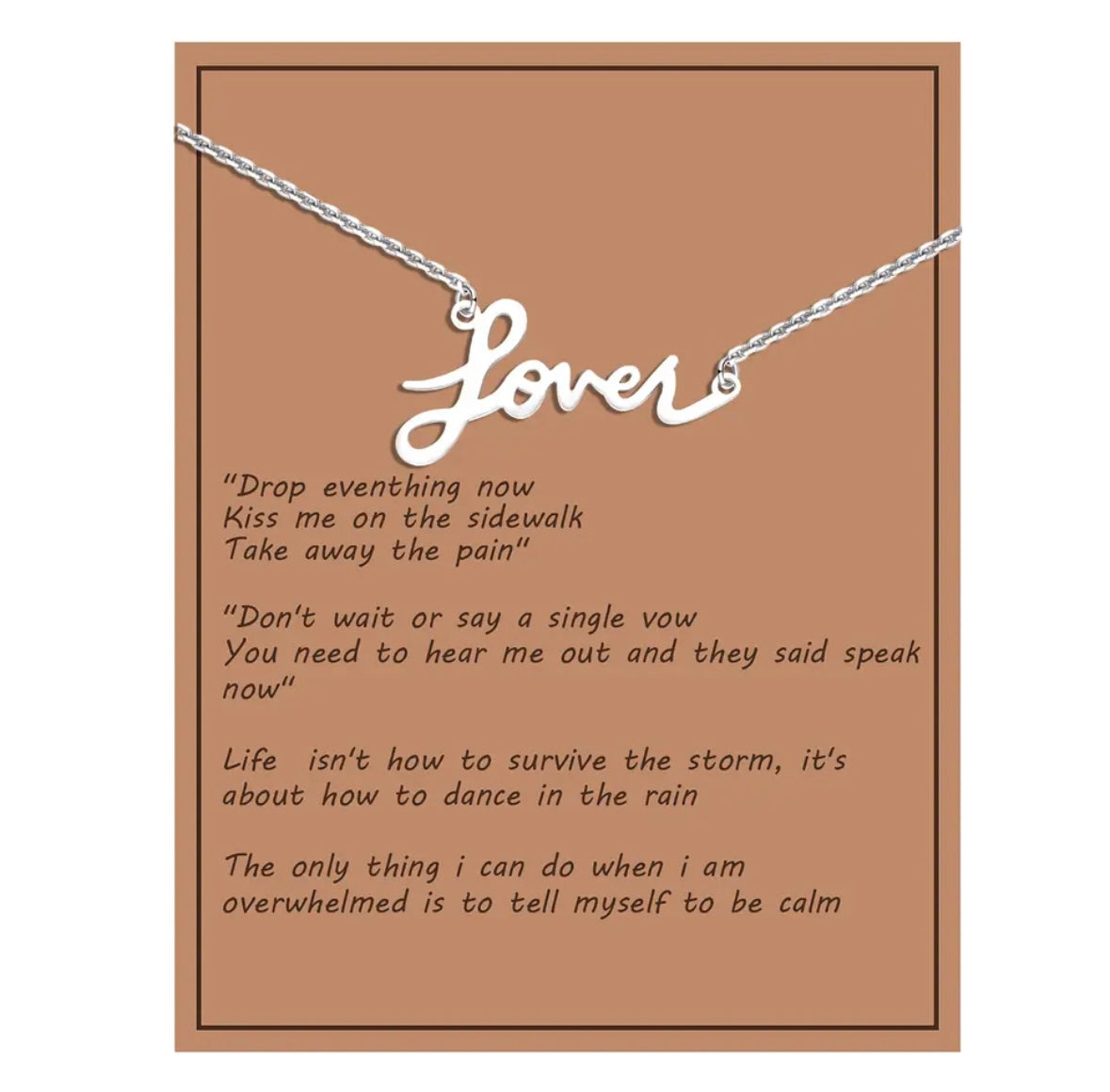 Taylor Swift Necklace - Lover - Silver