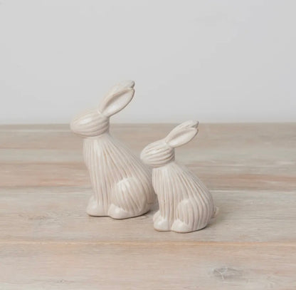 Ribbed Ceramic Bunny - 13.5 Cm
