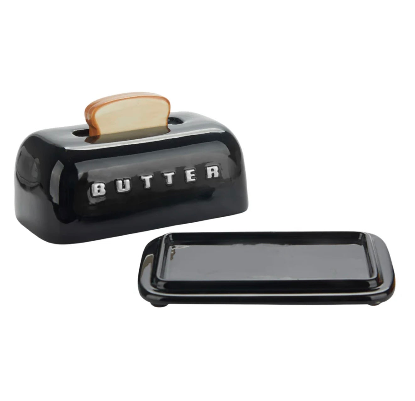 Balvi Butter Dish | Toasty Ceramic Butter Dish Black