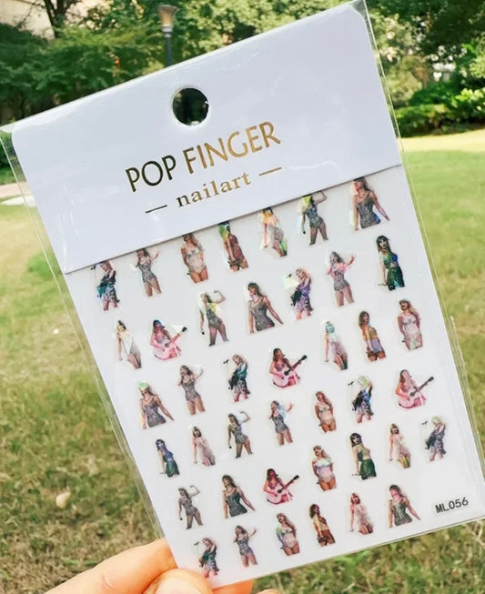 Taylor Swift Cartoon Nail Art Stickers